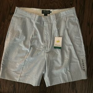 Men’s Masters Collection Blue/White Searsucker cotton Bermuda short size 38
